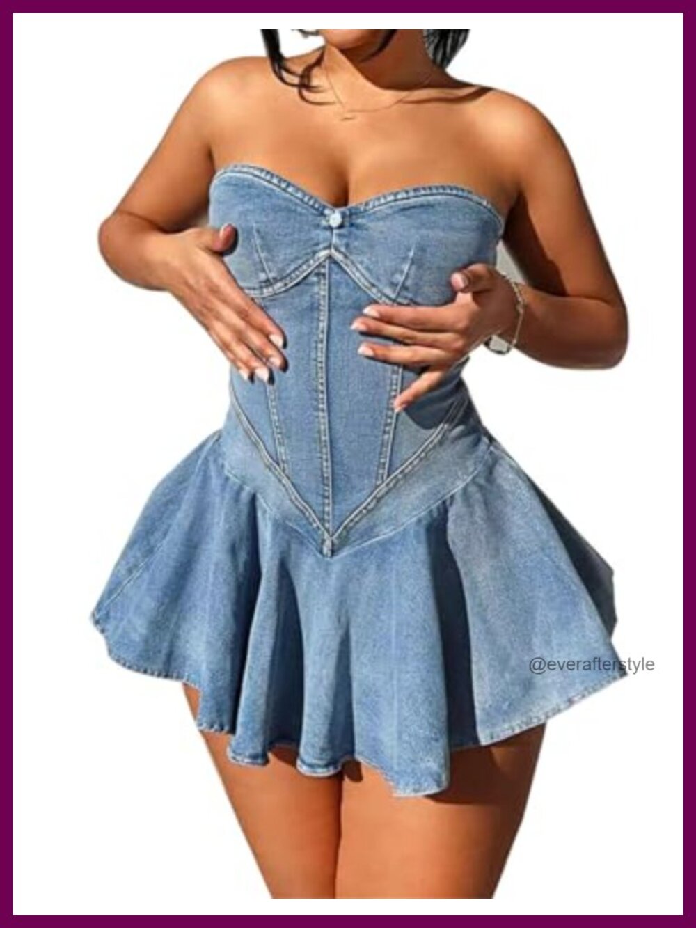Womens Strapless Denim Mini Dress Backless Tube Bodycon Clubwear